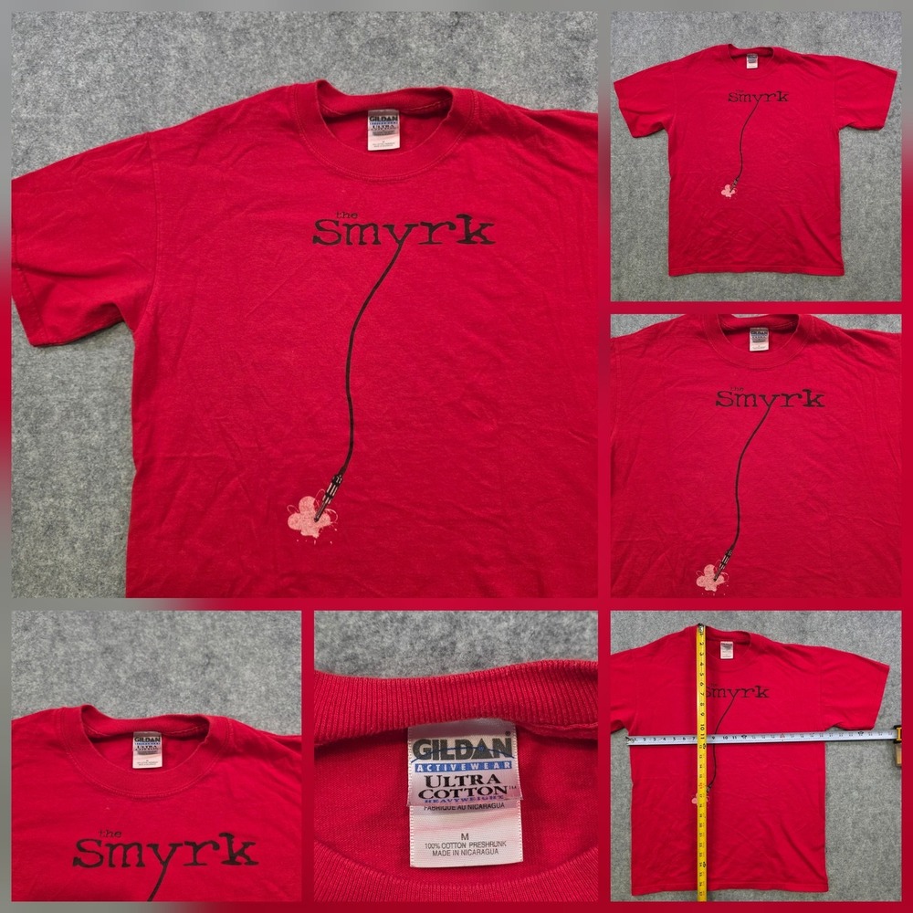 VTG Y2K The Smyrk T‎ Shirt Mens Medium Red Band Music Graphic Guitar Gildan Tee